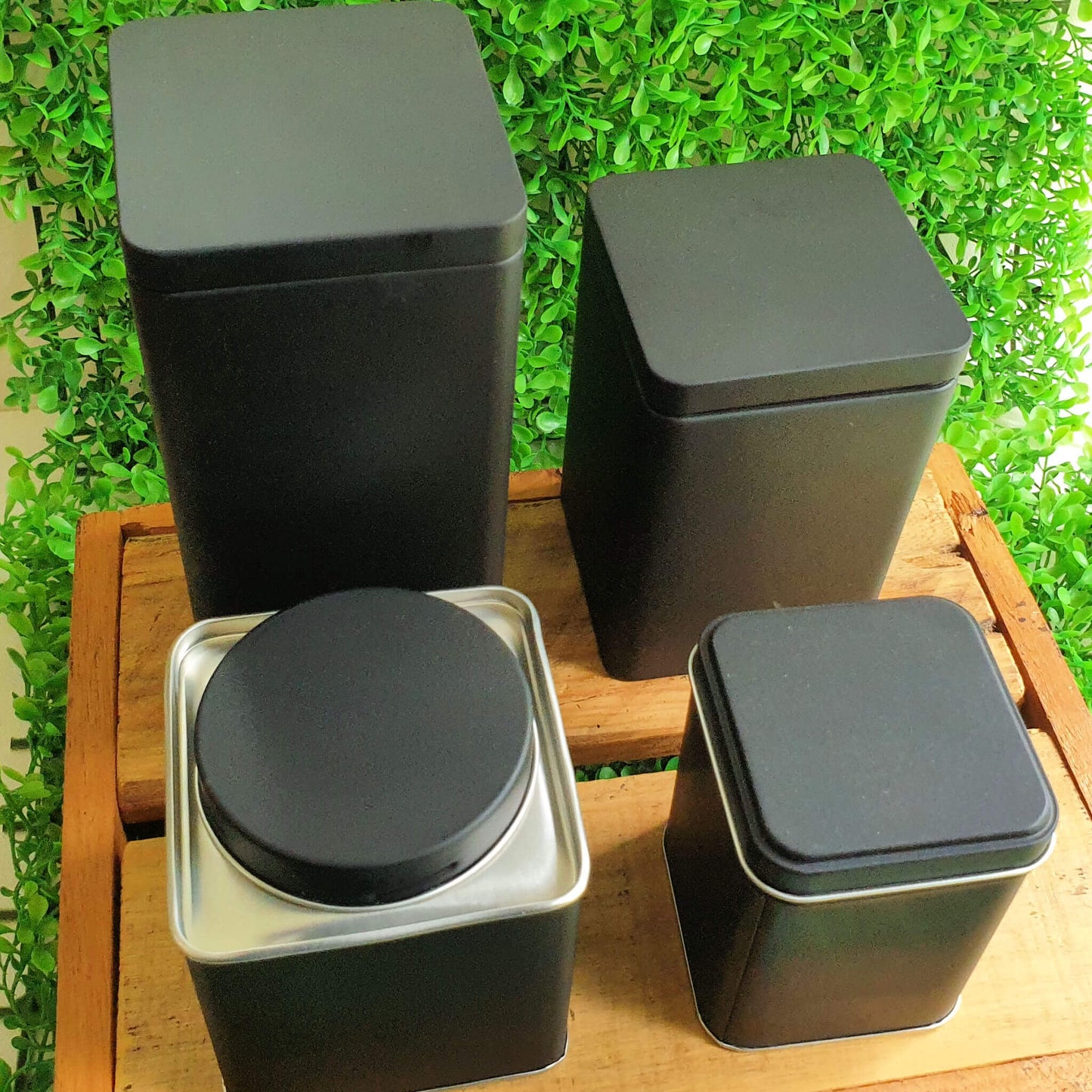 Tea Tins Matte Black