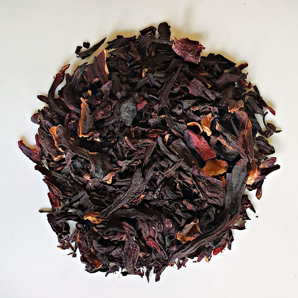 Rosella Hibiscus Tea crushed to smaller size