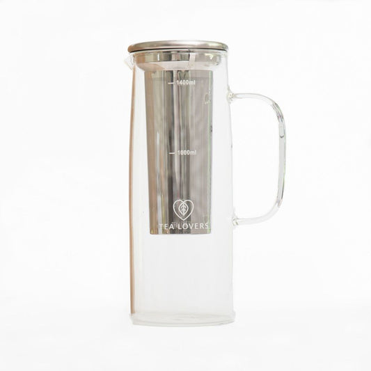 Glass Ice tea jug with stainless steel infuser and lid 1400ml