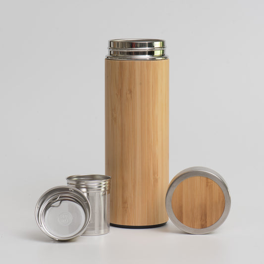 Infuser Bottle Bamboo and Stainless Steel Tumbler Tea