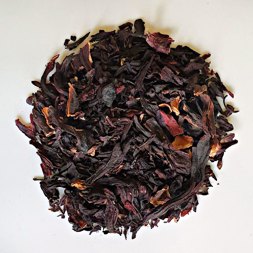 Rosella Hibiscus Tea crushed to smaller size